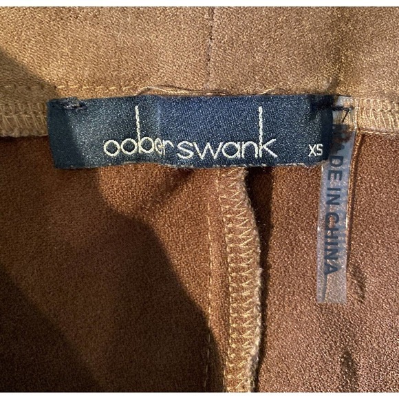 NEW Ooberswank Faux Suede Pull On Pants Size XS Women’s Brown - Picture 3 of 8